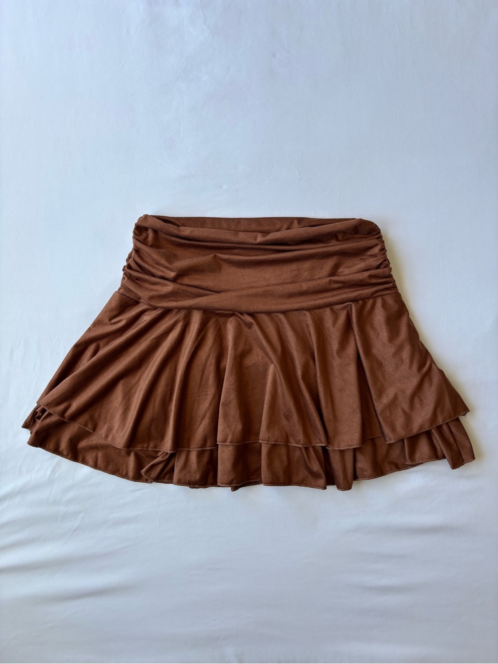 brown mini skirt